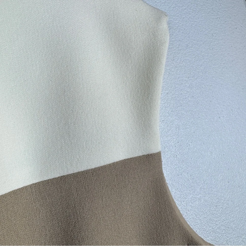 Dillard Preston York Dress Womens 12 Beige‎ White Sheath Dress Knee Length